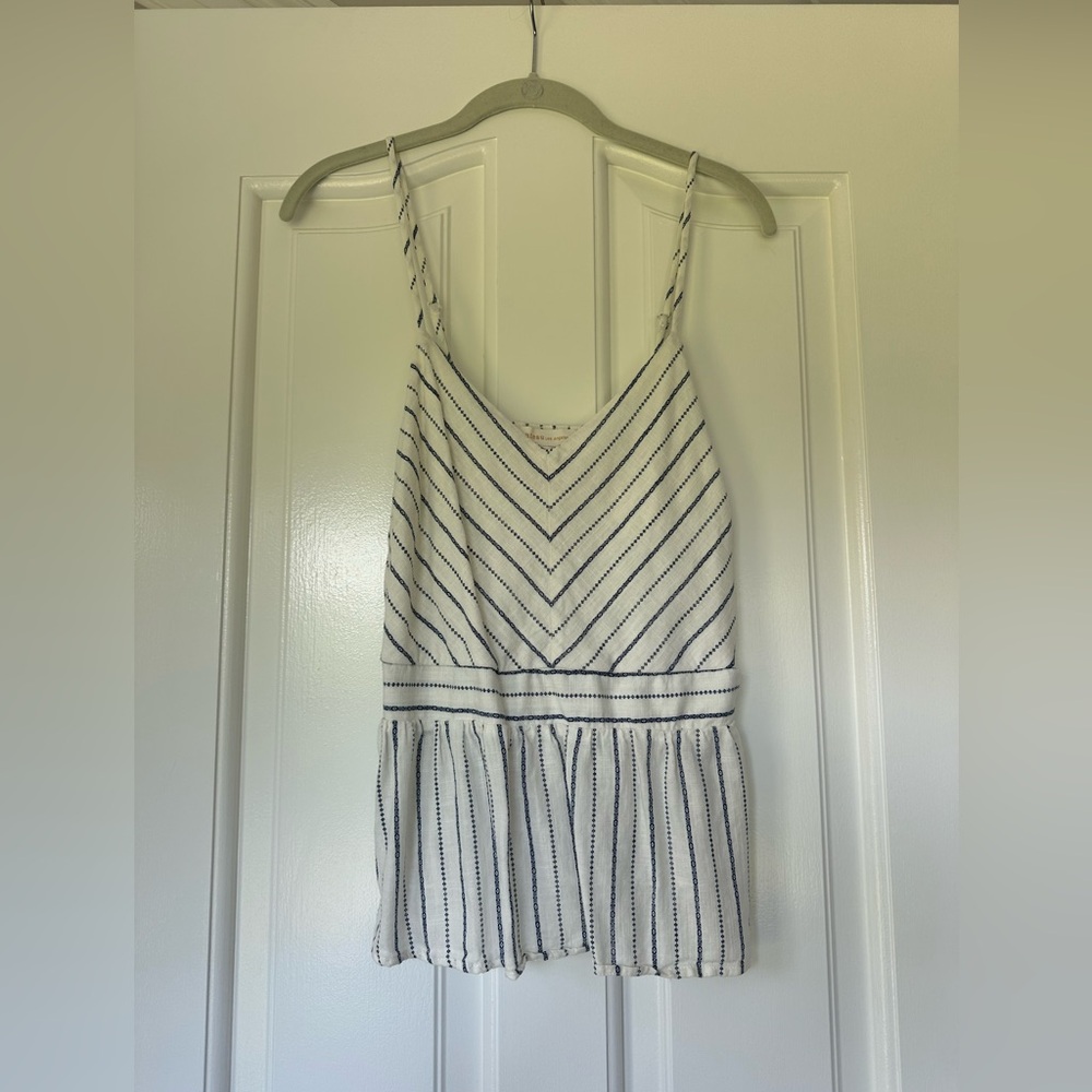 White and Navy Monteau LA Cami